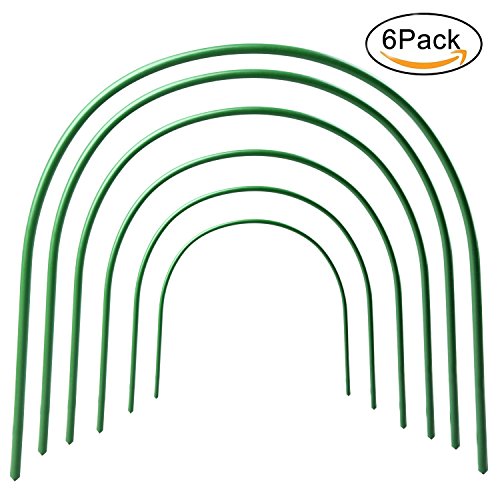 Hoops for Garden , 4ft Greenhouse Hoops Wire Tunnel Hoops for Plant Cover Support Steel with Plastic Coated Hoops by ZAILHWK