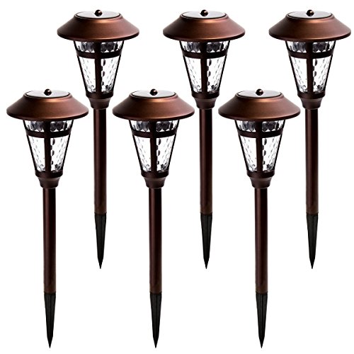 GIGALUMI Solar Pathway Lights Outdoor, 6 Pack Super Bright High LUMEN Solar Powered LED Garden Lights for Lawn, Patio, Yard