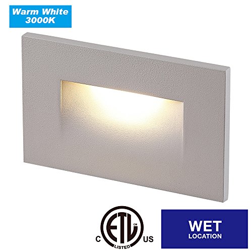 Cloudy Bay CBST003830WH LED Indoor Outdoor Step Light,3000K Warm White 3W 100lm,Stair Light,White Finish