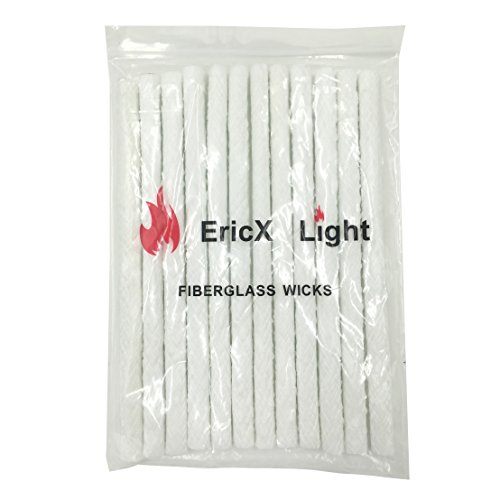 EricX Light Long Life Fiberglass Replacement Tiki Torch Wick – 12 Piece – 0.5 by 9.85 Inch