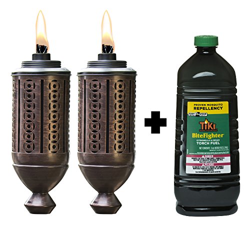 TIKI Torch Kits: 65-Inch Metal Torch, Copper 2-pack and TIKI Brand 100 oz. Bitefighter Moskitos Fuel