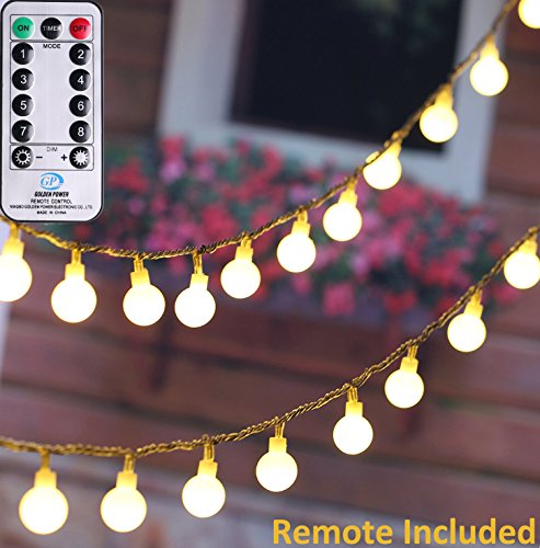 MineTom UL Listed 33 feet Crystal Ball 100 LED Globe String Lights with Remote & Timer, Warm White