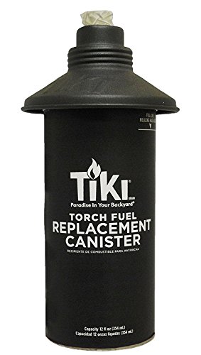 “ABC Products” – (New Improve Can) – Metal Replacement Citronella Oil Canister – Outdoor Tiki Torches – Ground Stake, And Others (Gloss Black Finish – Fits Standard Size Torches – Holds 12 oz).