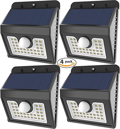 Vivii 30 led Solar lights, Super Bright LED Security Lighting Outdoor Motion Sensor Solar Spotlight flood Lighting for Garden, Patio, Fencing, and Pathway – 4 PACK