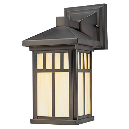 Westinghouse 6732800 Burnham One-Light Exterior Wall Lantern on Steel with Honey Art Glass, Oil Rubbed Bronze Finish, VALUE NOT FOUND, VALUE NOT FOUND