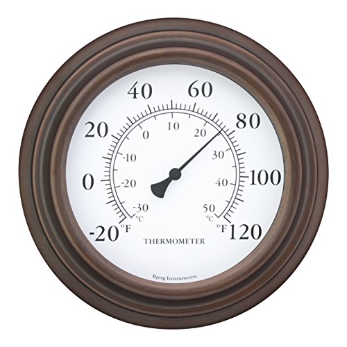 8″ Decorative Indoor / Outdoor Patio Wall Thermometer (Bronze)