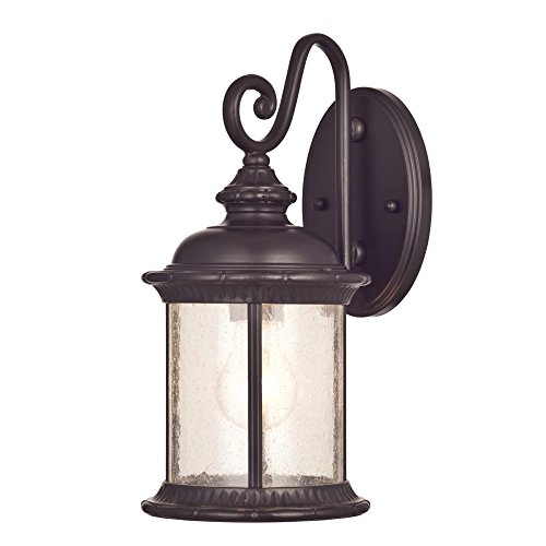 Westinghouse 6230600  New Haven One-Light Exterior Wall Lantern  on Steel with Clear Seeded Glass,  Oil Rubbed Bronze Finish