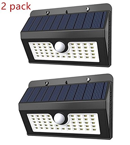 FZSYL Solar Lights Outdoor, 45 LED Super Bright Motion Sensor Lights with Wide Angle Illumination, Adjustable Sensor Lighting Time, Weatherproof for Wall, Driveway, Patio, Yard, Garden (2 Pack)