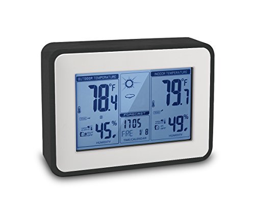 YOULANDA Indoor Outdoor Thermometer Digital Hygrometer Large Display Humidity Temperature Monitor Multifunctional Weather Station with Alarm Clock
