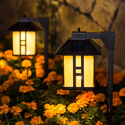 GIGALUMI Solar Powered Path Lights, Solar Garden Lights Outdoor, Landscape Lighting for Lawn/Patio/Yard/Pathway/Walkway/Driveway (2 Pack)