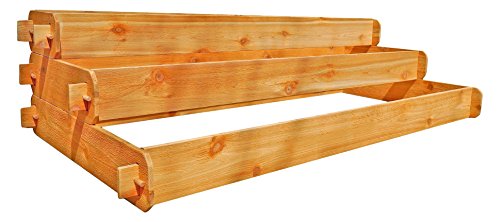 Timberlane Gardens Raised Bed Kit Large 3 Tiered (1×6 2×6 3×6) Western Red Cedar Elevated Planter with Mortise and Tenon Joinery 3′ x 6′