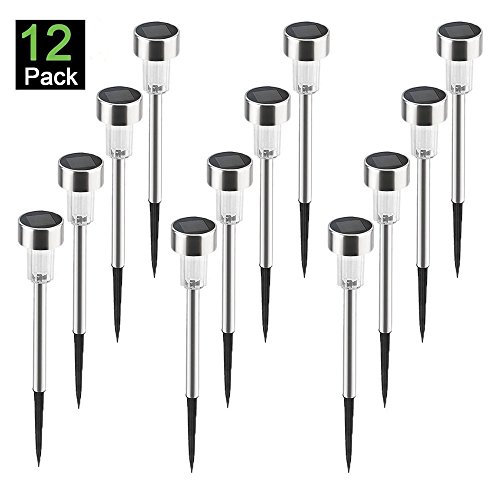 Solar Path Lights Outdoor Stainless Steel – 12 Pack Bright Solar Garden Illumination for Pathway Driveway Lawn Landscape Patio Yard (Silver)