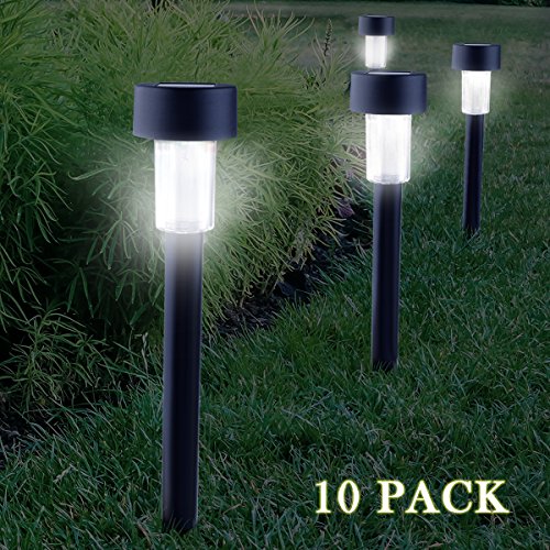 Cellay Solar Powered LED Garden Lights [ 10 PACK ] Perfect White Light Design, Garden Pathways Landscape Night Lighting