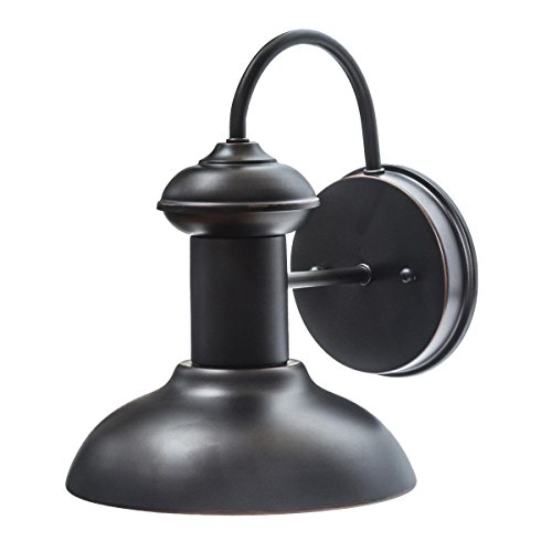 Globe Electric Martes 10″ Indoor/Outdoor Entryway Downward Wall Sconce, Oil Rubbed Bronze Finish, 40190