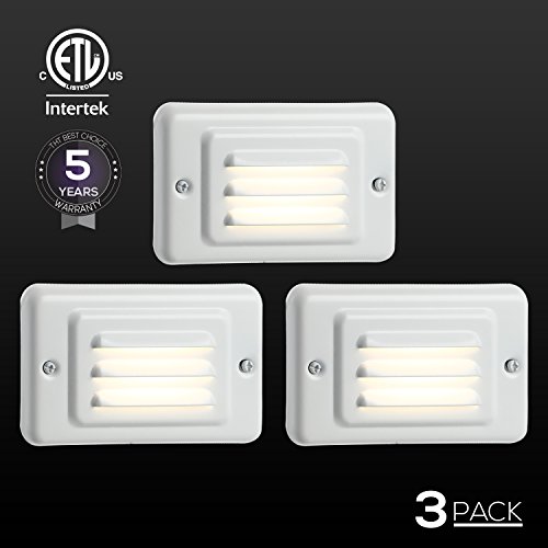 TORCHSTAR Outdoor/Indoor LED Step Light, IP65 Waterproof Mini Wall Mount Stair Light, ETL Certified, 5 YEARS WARRANTY, Pack of 3