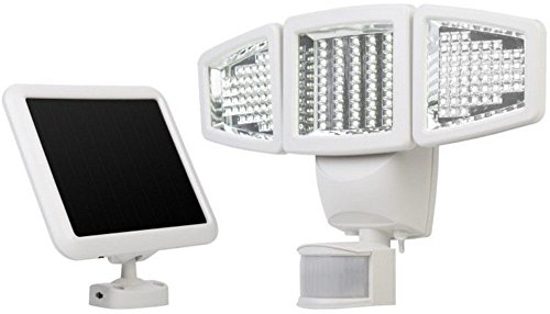 Sunforce 82153 150-LED Triple Head Solar Motion Light, 1000 Lumen Output, 30ft. (9.1m) Detection Distance, 180 degrees Detection Range, Fully weather resistant and can be mounted almost anywhere