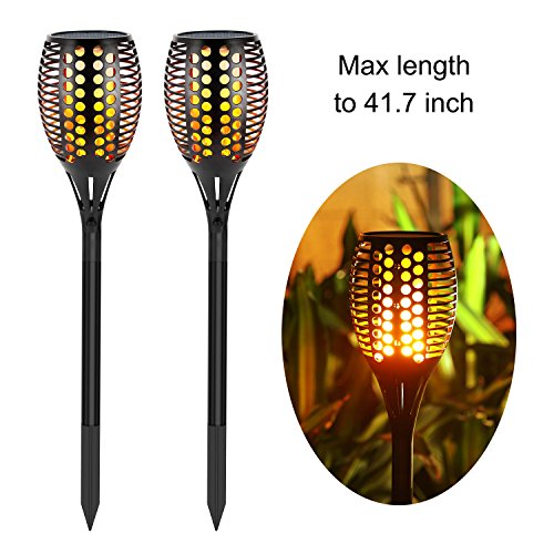 Balight Solar Torch Lights, Dancing Flame Lighting 96 LED Flickering Tiki Torches Waterproof Wireless Outdoor Light for Patio Garden Path Yard Wedding Party