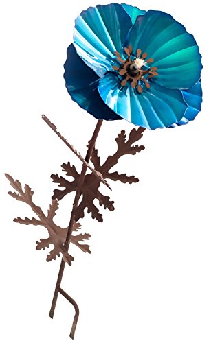 Desert Steel 409-005 Himalayan Poppy Garden and Tiki Torch Flower Statue – (14”W x 36”H)