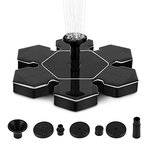 Solar Fountain Pump, Free Standing 1.4W Bird Bath Fountain Pump for Garden and Patio, Solar Panel Kit Water Pump