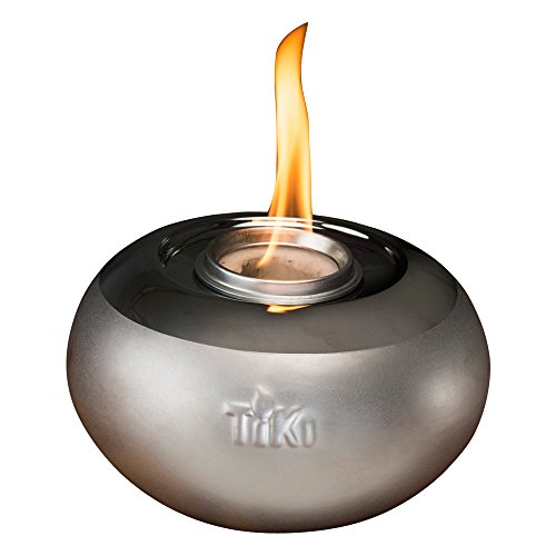 Tiki Brand 6″ Clean Burn Ceramic Pearl of the Sea Table Torch Firepiece, Silver