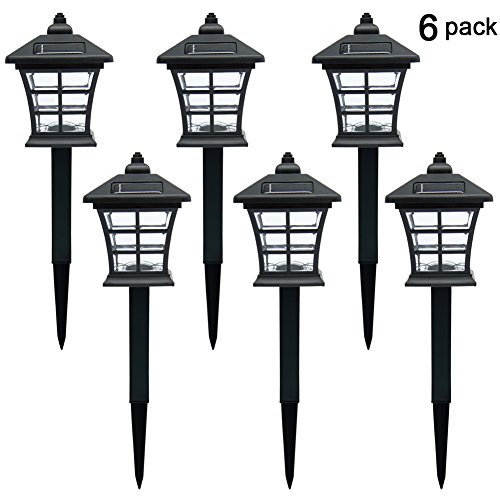 Twinkle Star 6 Pack Solar Pathway Lights Outdoor Solar Garden Lights Solar Landscape Lights for Lawn