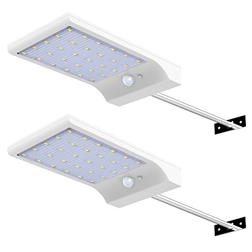 InnoGear 30 LED Solar Lights Outdoor LED Motion Sensor Gutter Light Security Lighting Wall Sconces with Mounting Pole for Barn Porch Garage Yard, Pack of 2