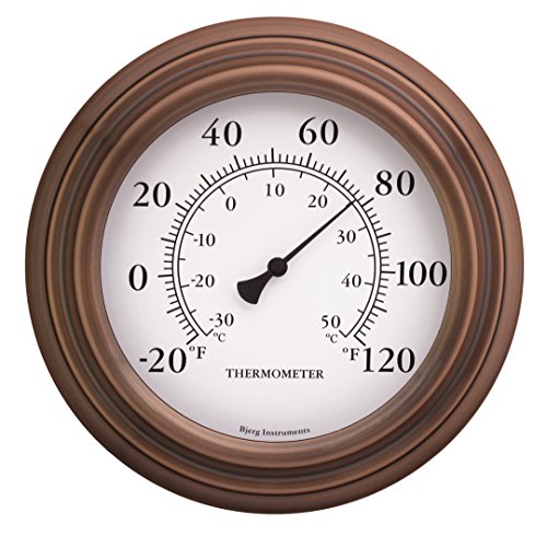 8″ Antique Copper Finish Decorative Indoor / Outdoor Thermometer