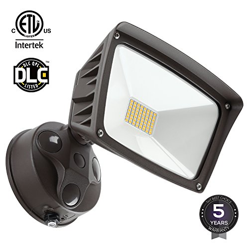 LED Outdoor Flood Light,Dusk-to-dawn (Photocell Included), 3400lm Ultra-bright Waterproof Security Floodlight, 28W (220W Equiv.), DLC and ETL-listed Exterior Lighting for Yard Porch, 3000K Warm White