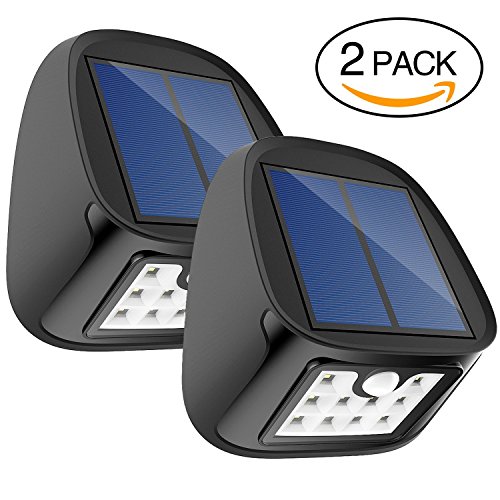 Aptoyu Solar Motion Sensor Lights 10 LED Outdoor Waterproof Wall Light Wireless Security Night Light with 3 Modes for Driveway Garden Back Door Step Stair Fence Deck Yard Patio, Pack of 2