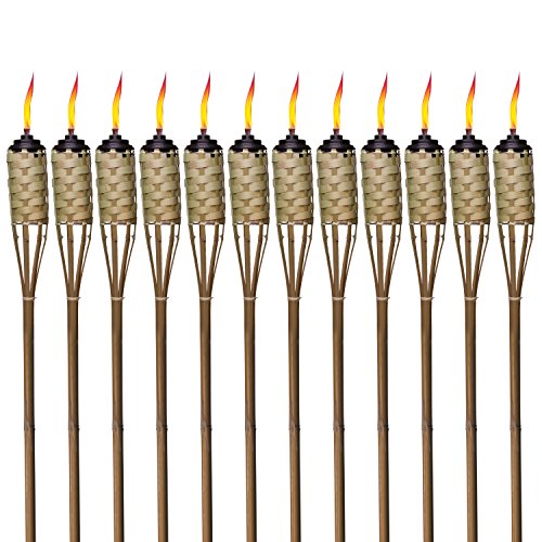 Tiki Brand 57-Inch Luau Bamboo Torches – 12 pack