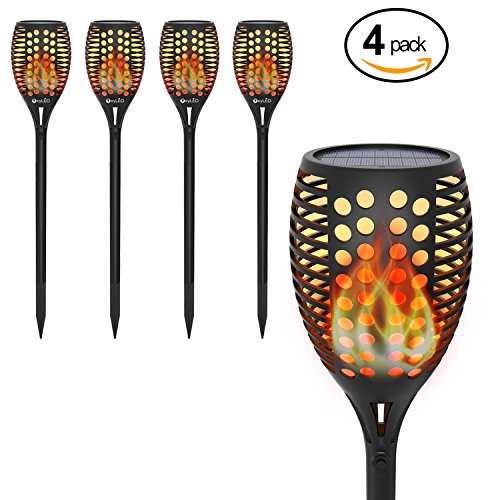 Solar Torch Lights, OxyLED Solar Garden Path Light with Realistic Dancing Flames, Waterproof Wireless Outdoor Garden Decorations Landscape Pathway Lighting With Auto On/Off Dusk to Dawn (4 Pack)