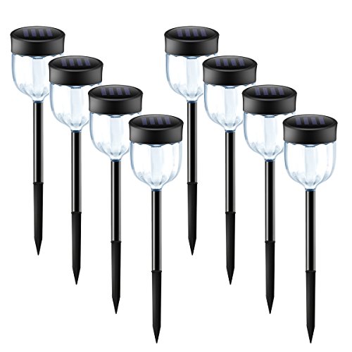URPOWER Solar Lights, 8 Pack Waterproof Solar Outdoor Pathway Lights Wireless Landscape Lighting Solar Powered Garden Lights Yard Lights Path Lights Auto on/off for Lawn Walkway Driveway (Cool White)