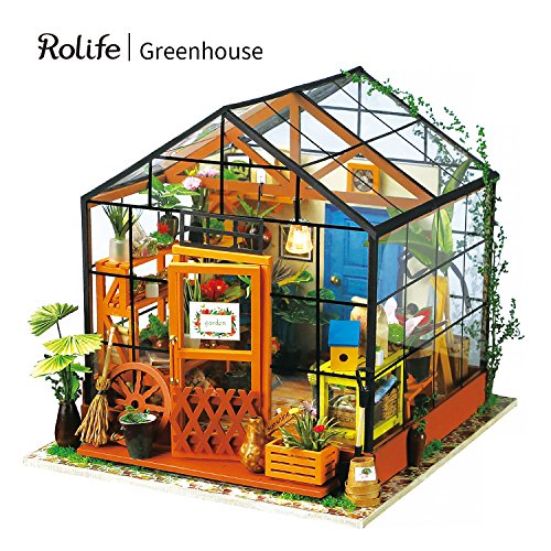 Rolife Wooden Room Model Kit-Flower House-Home Decoration-Pretty Party Playset- Miniature Dollhouse Set to Build-Birthday Mothers Day Gifts for Girls Friends Girlfriends Mom Wife Daughter