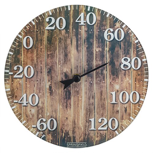 Springfield Barn Wood Glass Thermometer (10-inch)