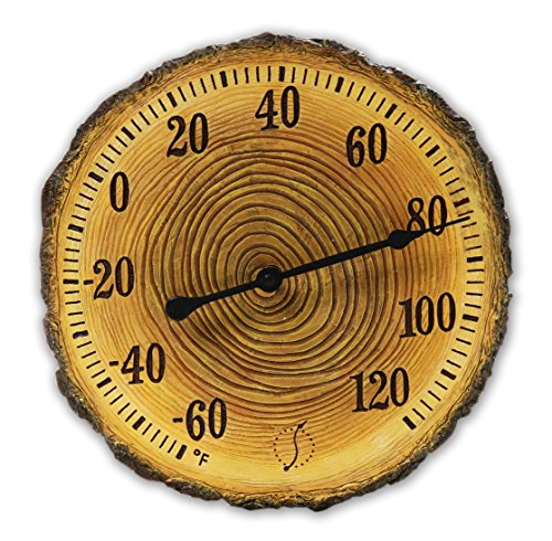 Springfield 91719 12″ Tree Trunk Cross Section Polystone Thermometer