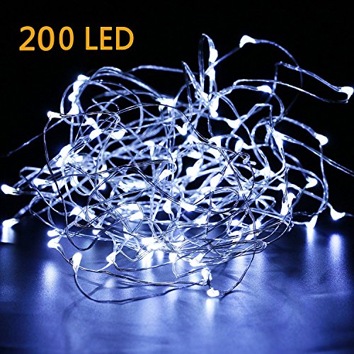 EXTRA LONG 35ft 200LED The Original Starry String Lights Pure White Color LED’s on a Flexible Sliver Copper Wire, Perfect For Parties, Bedrooms, Garden, Patio, Backyard, Indoor and Outdoor.