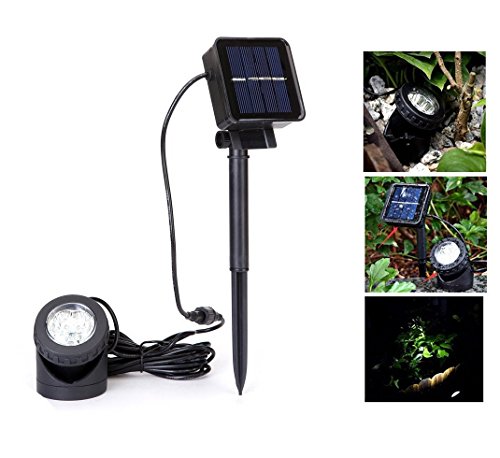 AMZSTAR Solar Pond Lights Underwater, DINOWIN Waterproof Submersible Lamps Underwater Spotlights Lights for Garden Pool Pond Yard Landscape Underwater Spotlights Outdoor Lighting