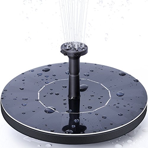 MINGER Solar Fountain, Solar Water Fountain with 1.4W Solar Panel Solar Fountain Pump with 4 Nozzles, Solar Powered Fountain for Birdbath, Pond, Pool, Aquarium, Garden and Patio