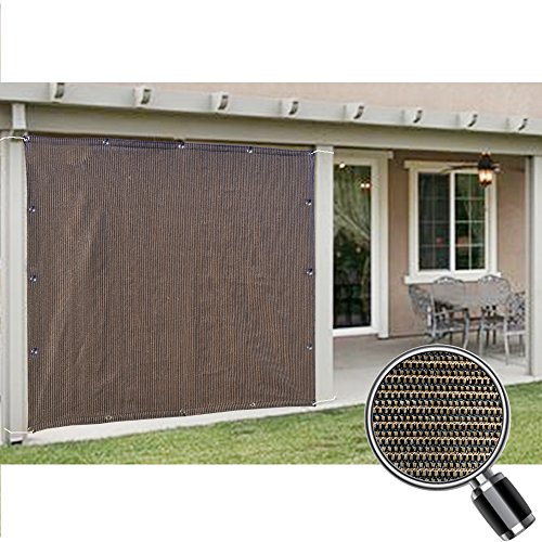 Alion Home Sun Shade Privacy Panel with Grommets and Hems on 4 Sides for Patio, Awning, Window, Pergola or Gazebo – Mocha Brown (8′ x 10′)