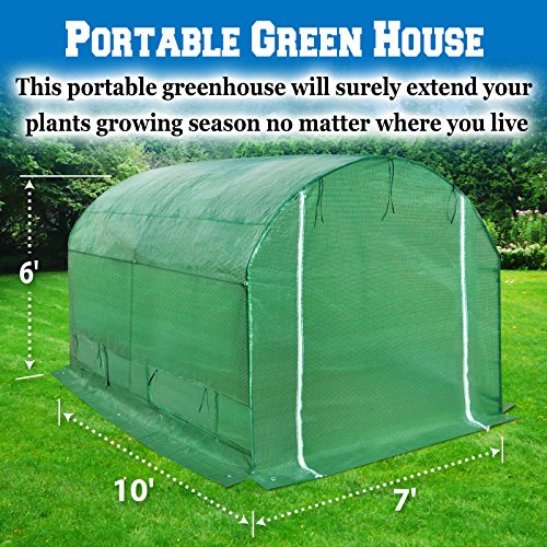 BenefitUSA Outdoor Green House Walk In Garden Greenhouse Canopy Gazebo Plant House (10’X7’X6′)