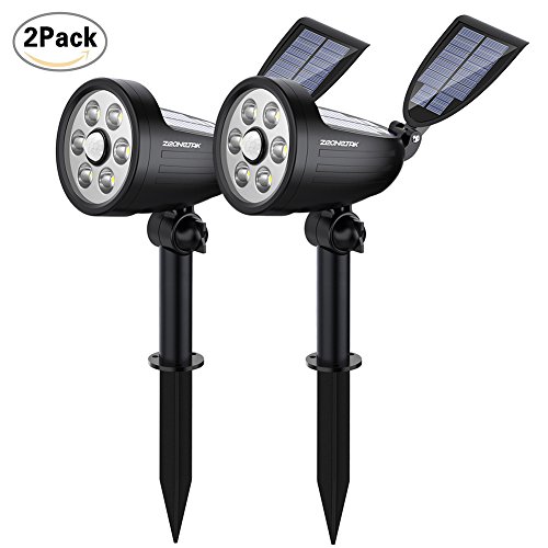 Zeonetak Solar Lights Outdoor, 6 Led Path Lights with Motion Sensor Waterproof 2-in-1 Installation for Garden Pathway Lawn Camping Fence Deck Decking Porch Patio Wall Pond Driveway