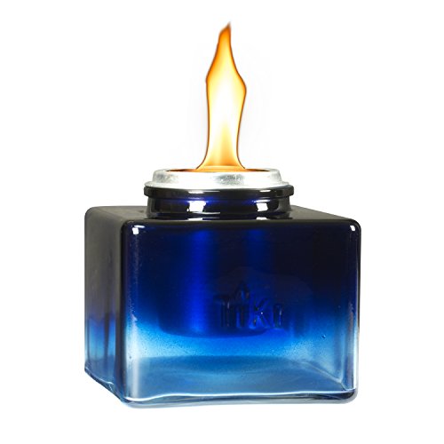 Tiki Brand 5-Inch Clean Burn Glass Ombre Ice Table Torch, Navy Blue