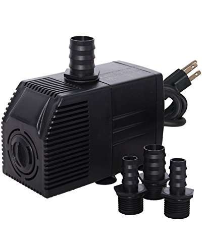 Simple Deluxe 290 GPH UL Listed Submersible Pump with 6′ Cord, Water Pump for Fish Tank, Hydroponics, Aquaponics, Fountains, Ponds, Statuary, Aquariums & Inline