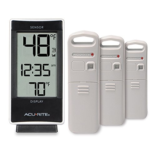 AcuRite 01090M Multi-Sensor Thermometer with 3 Indoor/Outdoor Temperature Sensors