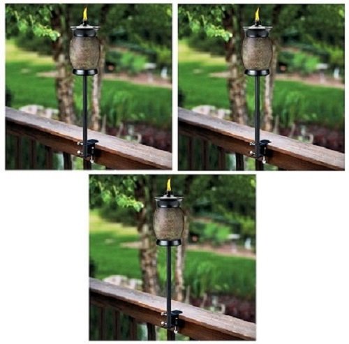 Lamplight Farms / Tiki 1112155 4-In-1 Multi Use Citronella Patio Torches – Quantity 3