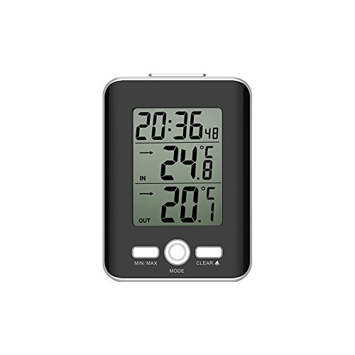 GAOAG Indoor and outdoor thermometers- Digital Thermometer Clock with Wired Temperature Sensor with Snooze and alarm function