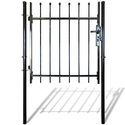 Festnight Single Door Garden Fence Gate with Spear Top, 39″W x 59″H