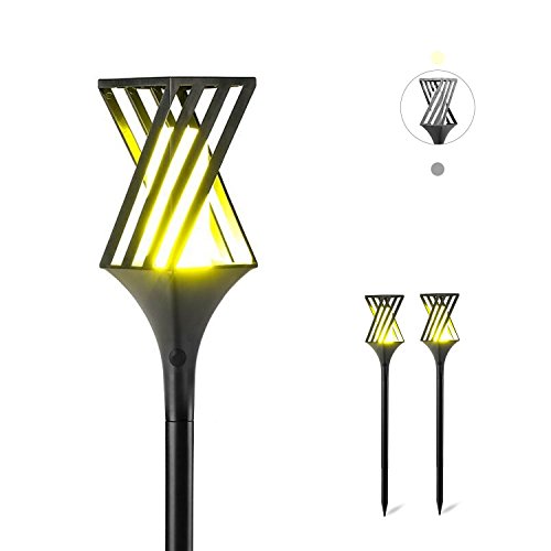 Solar Landscape Lights Outdoor Mosquito Repellent Lamp Waterproof Garden Lights Portable Wireless Pathway Lawn Decorative Solar Torch Light(Pack of 2)