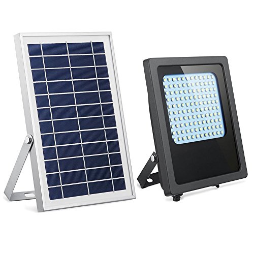 Solar Powered Led Flood Light,JPLSK 120Leds 800Lumen IP65 Waterproof Outdoor Security Flood Light Fixture for Flag Pole, Sign, Garden, Farm, Shed, Boat, Camping, Garage,Auto-on/Off Dusk to Dawn