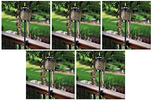 Lamplight Farms / Tiki 1112155 4-In-1 Multi Use Citronella Patio Torches – Quantity 5